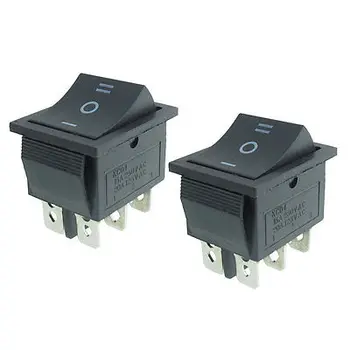 

50 Pcs 250V/10A 125V/20A AC 6 Pin Double Pole Double Throw SPST ON/OFF/ON 3 Geer Self Lock Rocker Switch
