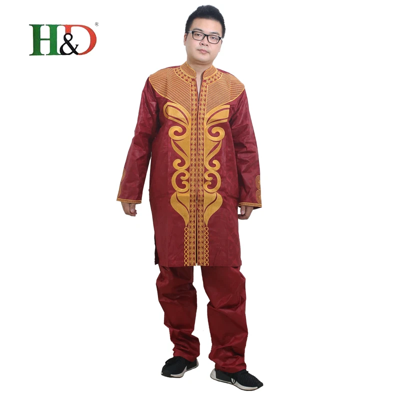 Vestidos De Nueva Moda Африкана Базен Riche africano bordado Camisa Los Hombres con Pantalones de DOS piezas ООН Juego|bazin