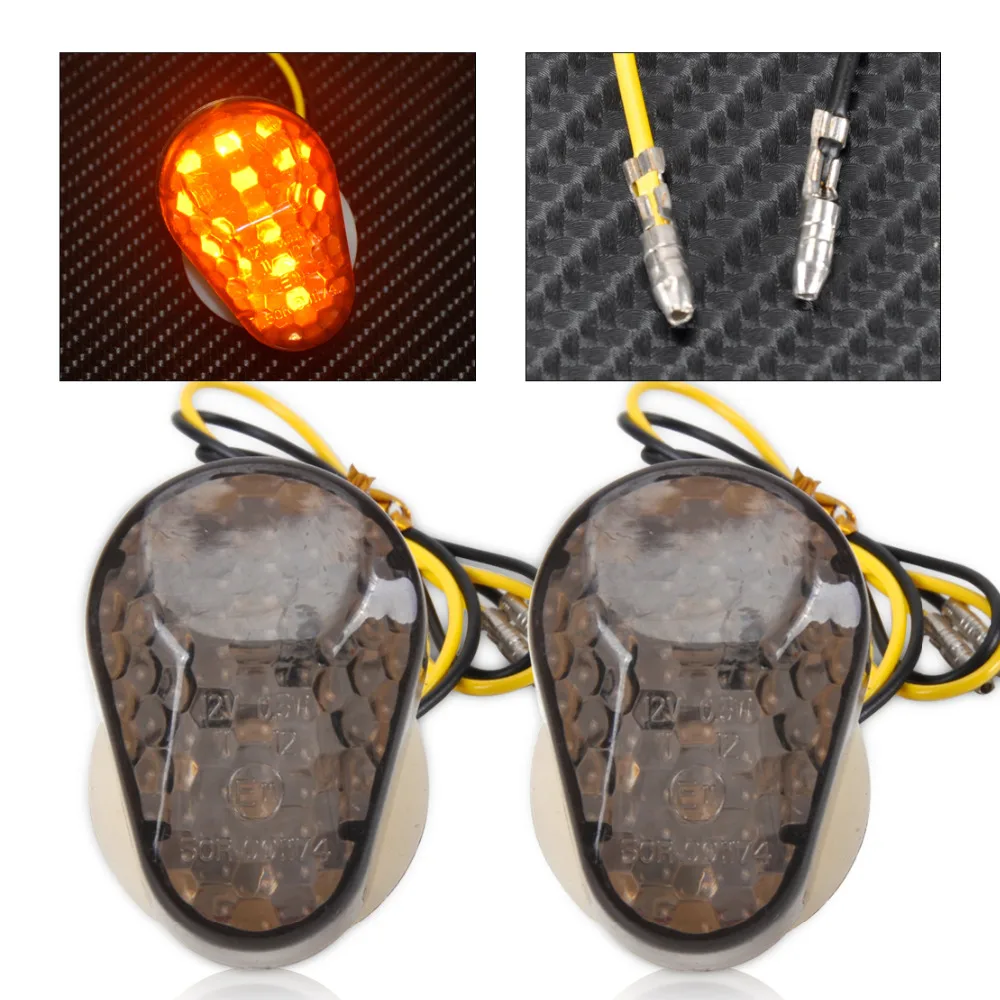 

beler Custom Smoke LED Flush Mount Turn Signal Blinker Marker For Kawasaki ZZR600 ZRX1200 ZR7S Z750 Versys 650 Ninja ZX6R ZX7R