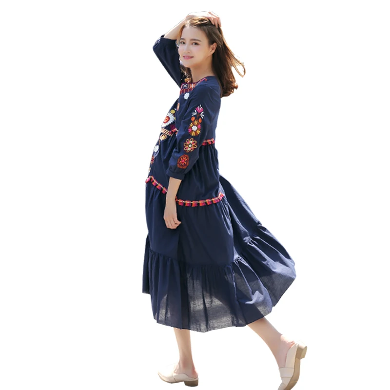 

Maternity clothes 2017 fashion emperament high-end embroidery long dresses pregnancy clothes for Pregnant Women clothes