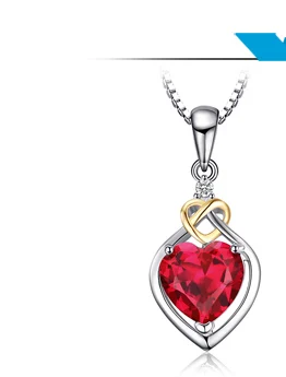 JewelryPalace Любовь Узел Сердце 2.5ct Создано Красный Рубин Годовщина Обещание Кольцо Стерлингового Серебра 925 18 К Желтое Золото Женщины Моды