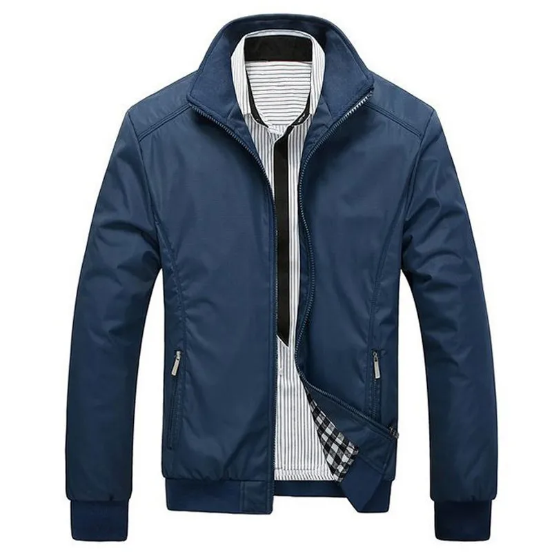 FGKKS новая весенняя Мужская куртка, модная повседневная свободная Мужская куртка, спортивная куртка-бомбер, мужские куртки и пальто для мужчин - Цвет: Blue