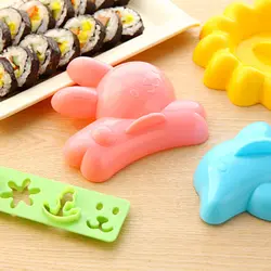 4 шт./компл. Кухня Суши рис Плесень DIY Kit Kawaii Кролик дельфины Bento онигири рис Плесень Суши Инструмент