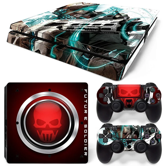 

For Sony Playstation 4 Slim Console Skin + 2 Controller Decal Skins PS4 Slim Sticker Game Accessories