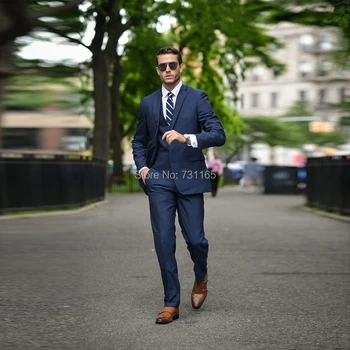 

Blue blazer men 3 Pieces slim fit blazer men suit chaleco hombre mens suits wedding groom