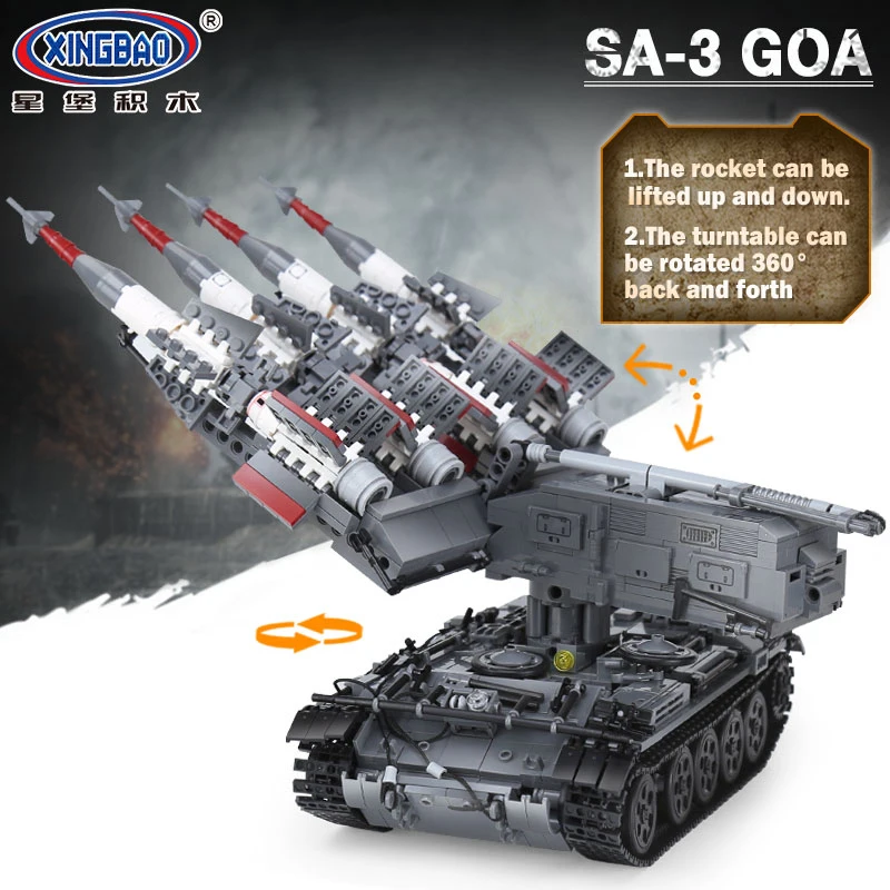 

Xingbao 06004 1753Pcs Military Series The SA-3 Missile And T55 Tank Set Building Blocks Bricks Compatible LegoINGlys Military