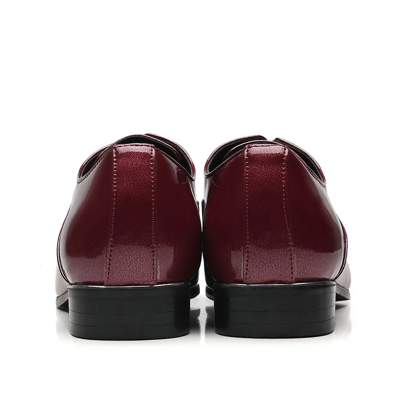 Dedo Oxford Homens Do Sapatos Vestem Masculino Luxo Couro Vinho Para Preto De Casamento Dos Apontou Sapato Shoes Se Moda vermelho Pé Northmarch pwq6d88