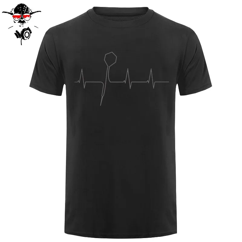 Летняя футболка с сердцебиением Дротика, Мужская хлопковая футболка с круглым вырезом и коротким рукавом, модная футболка Дротика s, топы, футболки, мужская футболка - Цвет: 13