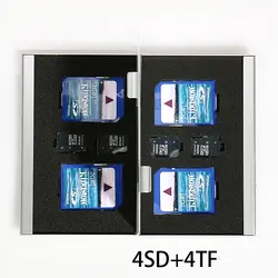 2017 серебряные красные, синие предложение 8 в 1 Алюминий коробка для хранения мешок Memory Card Case Держатель кошелек большой Ёмкость для 4 * Для SD 4 *