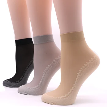 

5Pair Breathable Transparent Socks Women Meias Summer Short Socks Calcetines Mujer Bottom Thicken Non Slip Sock Chaussette Femme