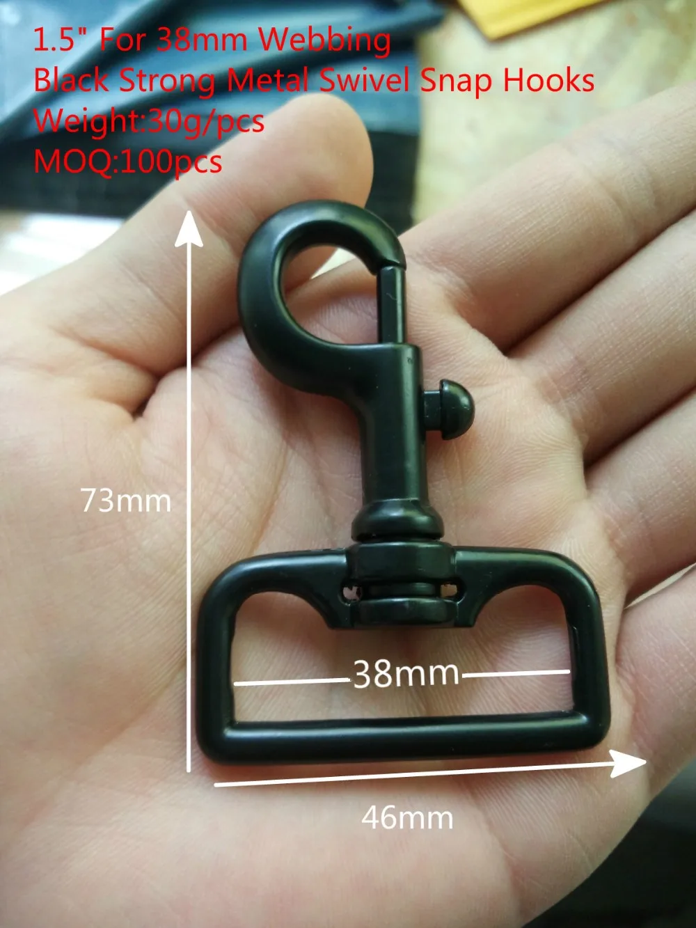 Buy 5pcs 1.5" metal swivel hooks for 38mm webbing belt