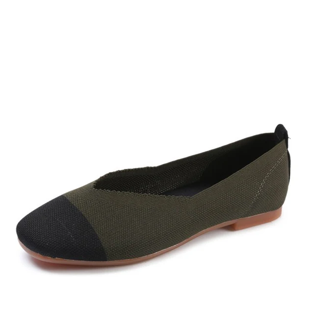 Spring Women Knitting Flats Ladies Slip On Soft Loafers Light