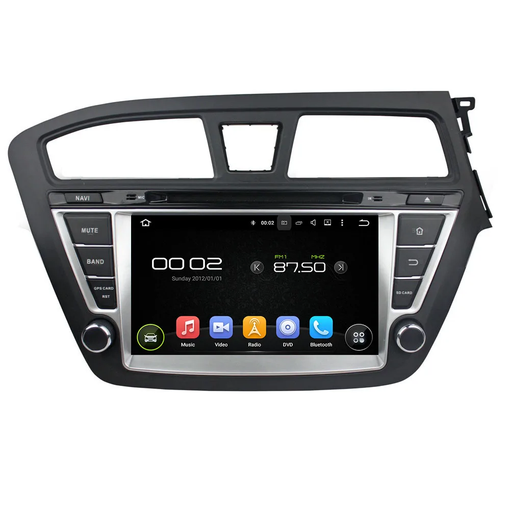 Discount 8 Inch Car DVD GPS Player For Hyundai I20 2014 2015 Android 7.1 Auto Radio RDS Bluetooth Mirror Link RK3188 Wifi 8G Map DAB+ OBD 2
