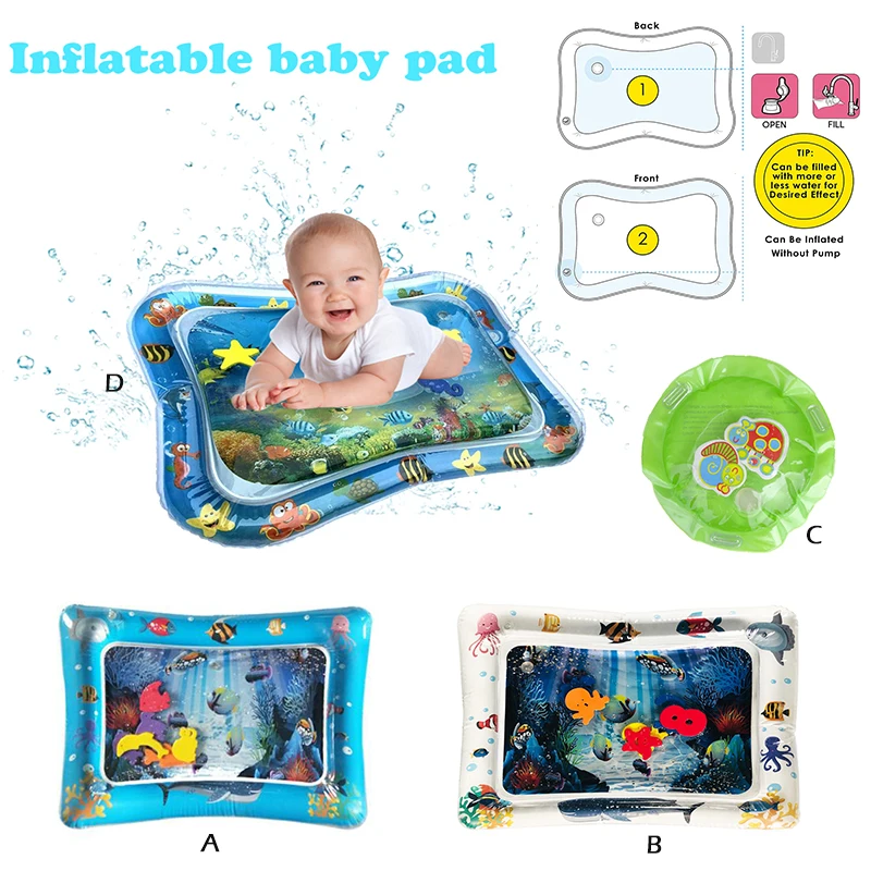 

Baby Kids Inflatable Water Play Mat Pad Cushion Tummy Time Playmat Fun Activity Play Center Training Swimming Pool Accessories