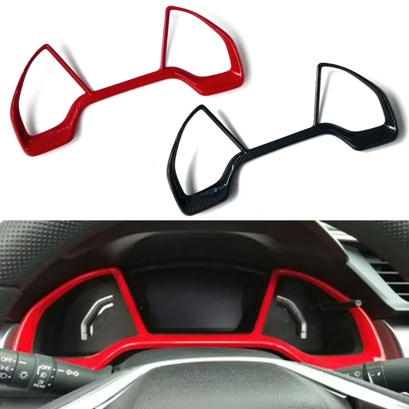 

Carbon Fiber Motormeter Cover Meter Dashboard Instrument Desk Panel Sticker Trim Accessories For Honda Civic 2016 2017 2018