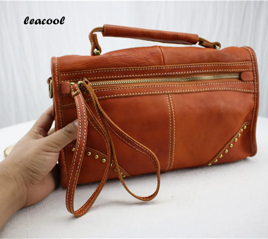 Buy 100 Genuine leather Rivet Handbags Women's