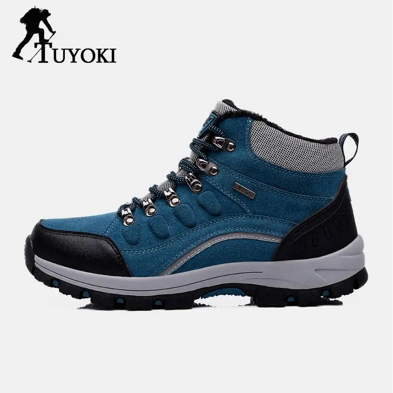 

Tuyoki Winter Hiking Shoes Men Warm Cotton Sneakers Men'S Lace Up Outdoor Hunting Trekking Mountain Climbing Shoes Size 35-44