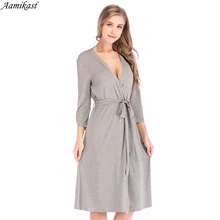 Aamikast женская ночная рубашка с v-образным вырезом для беременных и кормящих женщин, ночная рубашка с кружевами из кусков, ночная рубашка, платье для сна размера плюс, женская ночная рубашка