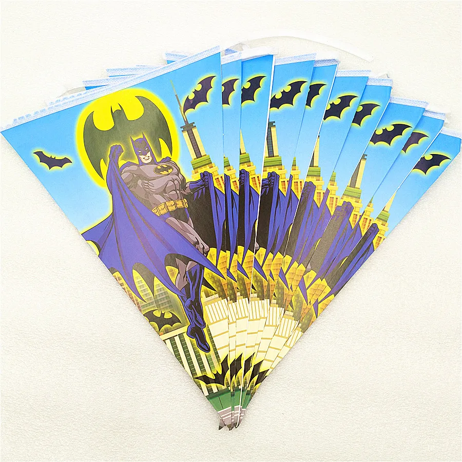 

1 Set Cartoon Batman Party Decorations Flags Banner Party Home Kids Happy Birthday Baby Shower Superhero Party Supplies