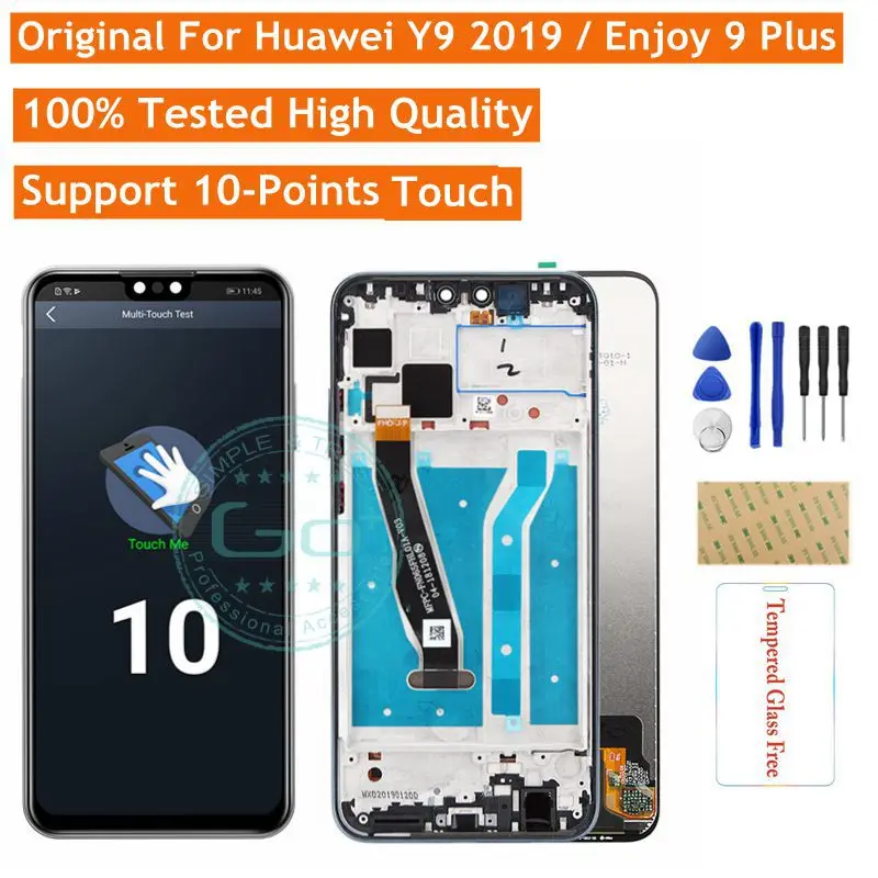 

Original Huawei Y9 2019 LCD Display + Frame Touch Screen Panel Enjoy 9 Plus LCD Screen Digitizer Replacement Repair Spare Parts