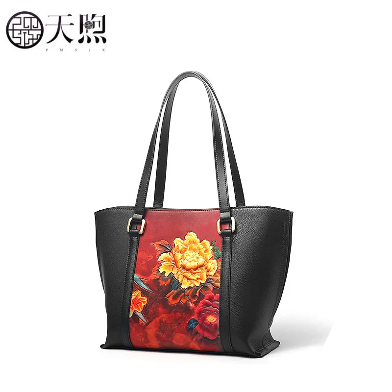 Pmsix женская сумка из натуральной кожи Новая модная сумка женская сумка на плечо с ручной вышивкой дизайнерская сумка