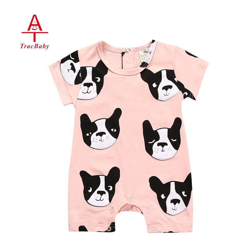 

Summer Baby Jumpsuits Short Sleeve Baby suits Lovely Dog Pattern Summer Baby Onesie for Birthday Gifts