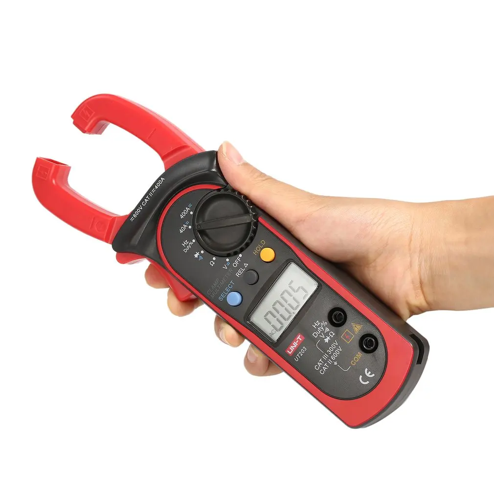 

UNI-T UT203 4000 Counts Digital Handheld Clamp Multimeter with Auto Range DMM DC/AC Voltage 400A Current Ohm Tester Meter