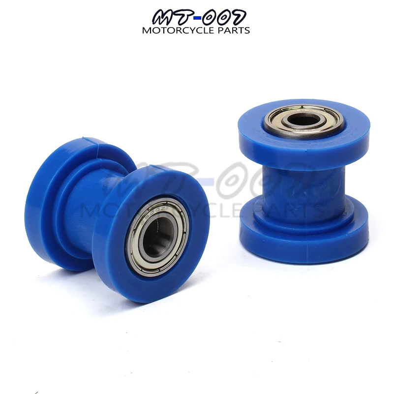 Blue M8 or M10 Chain Roller Slider Tensioner Wheel Guide For Pit Dirt Street Bike Bicycle Cycling
