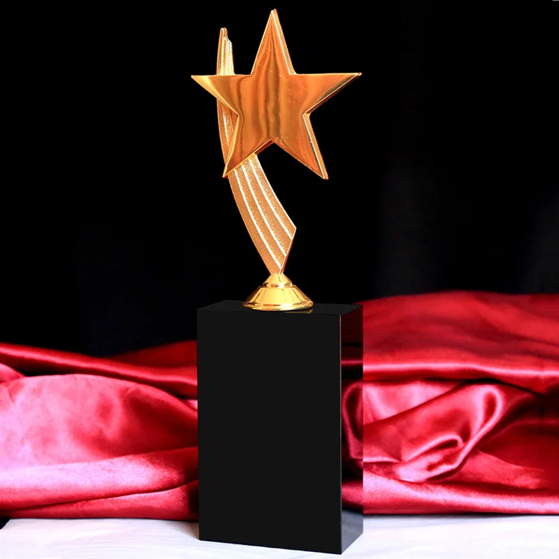 

CTPS0010 Customized Metal Pentagon Star K9 Crystal Free Engraving Student Staff Team Employee Volunteer Trophies Awards