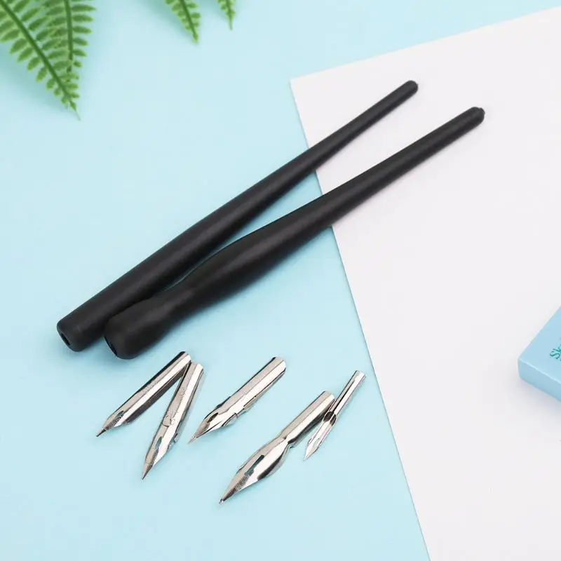 Manga Dip Pen Holder Set Comic Drawing Painting Tools Kit Calligraphy 5 Nibs
