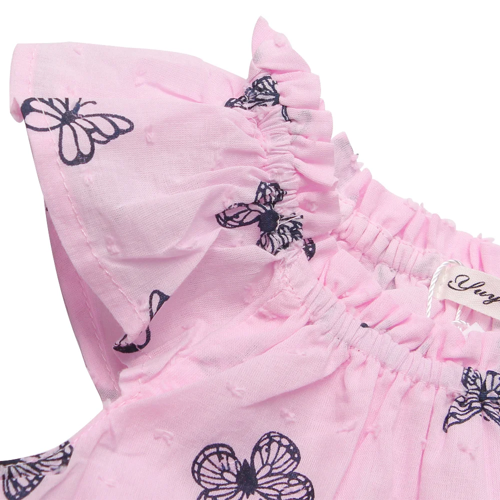 New Kids Dress Cotton Princess Dress Butterfly Print O Neck Dresses For Girls Casual A Line Children Clothes 2017 Girls Clothing (6)