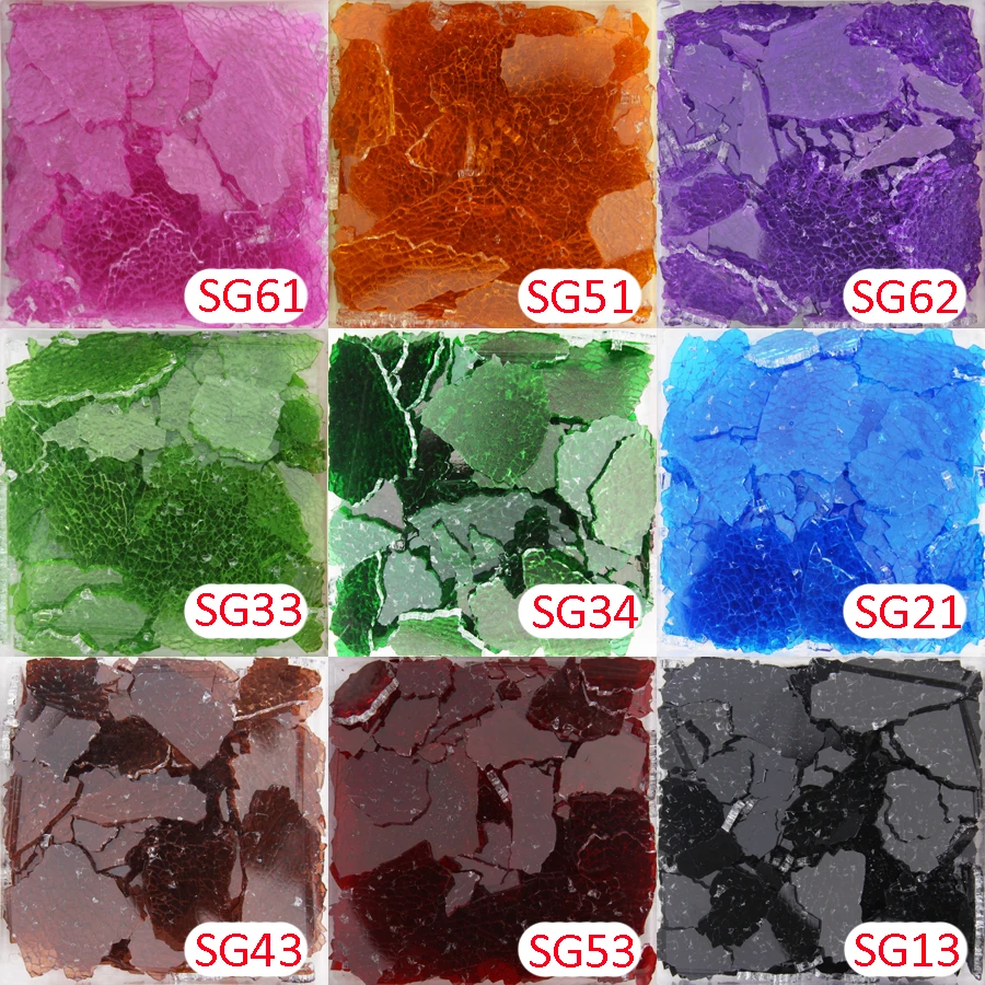 

150g Glass Cullet Broken Glass Colored Safety Glass,green Red Blue Coffee Orange Glass Pieces