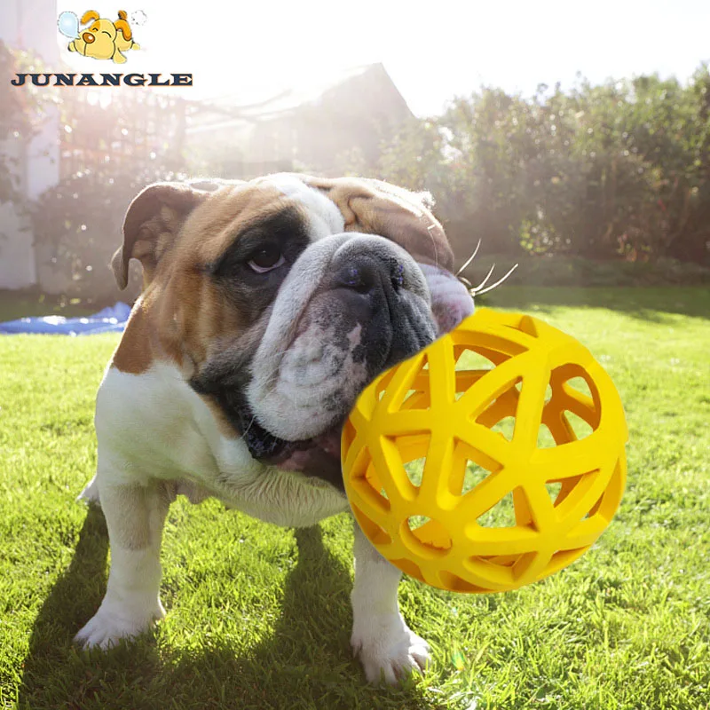 

HU 1pcs Bite Resistance Interactive Rubber Balls Hollow Rubber Dog Toy Pitbull French Bulldog Teddy Pet Supplies Dog Accessories