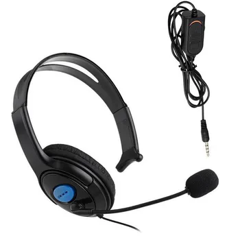 

Black 3.5mm Single Headphone Headset With Microphone Wired for Sony PS4 PlayStation Computer Game Gaming Earphone