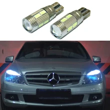 2x T10 LED W5W Auto HA CONDOTTO LA Lampada Auto 12 V Liquidazione Parcheggio Luce lampadine con Lente Del Proiettore per Mercedes- benz w203 GLK R ML W204 C E