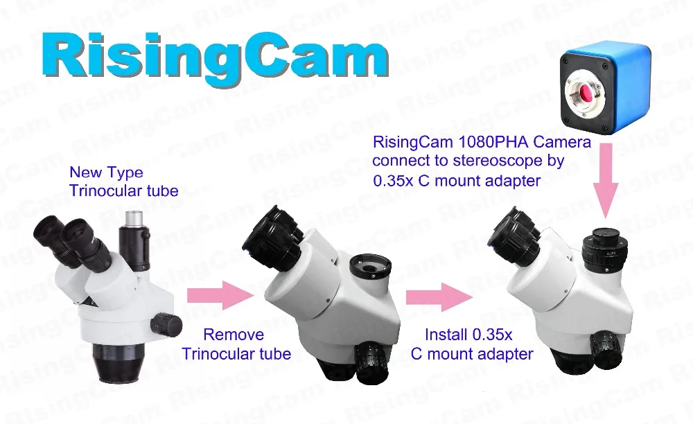 Аутентичный 0.35X Фокус регулируемый микроскоп C крепление адаптер для amscope Тип Тринокулярный Стерео микроскоп