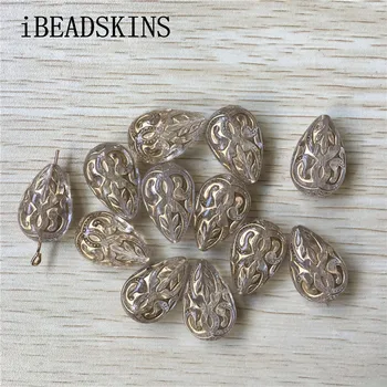 

New arrival! 27x18mm 160pcs/lot clear with gold stripe drop shape Acrylic beads #0003 (Design as shown)