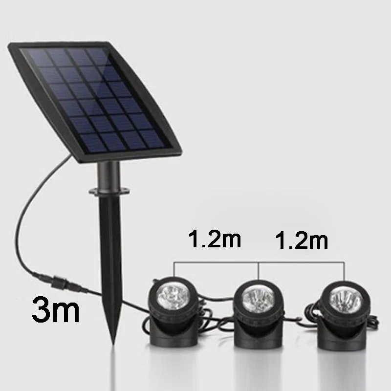 Emissor de Luz Jardim ao ar Solares para a Paisagem do Jardim Luz do Ponto à Prova Diodo Solar Alimentado Luzes Subaquáticas Dip68 Água Ip68 Livre Lâmpadas Rgb Led 10 Diodo emissor de luz solar alimentado rgb