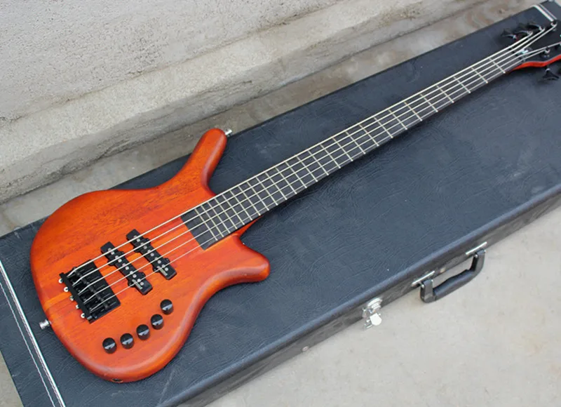

Orange 5-String Electric Bass Guitar with Ebony Fingerboard,Black Hardwares,Offer Customized