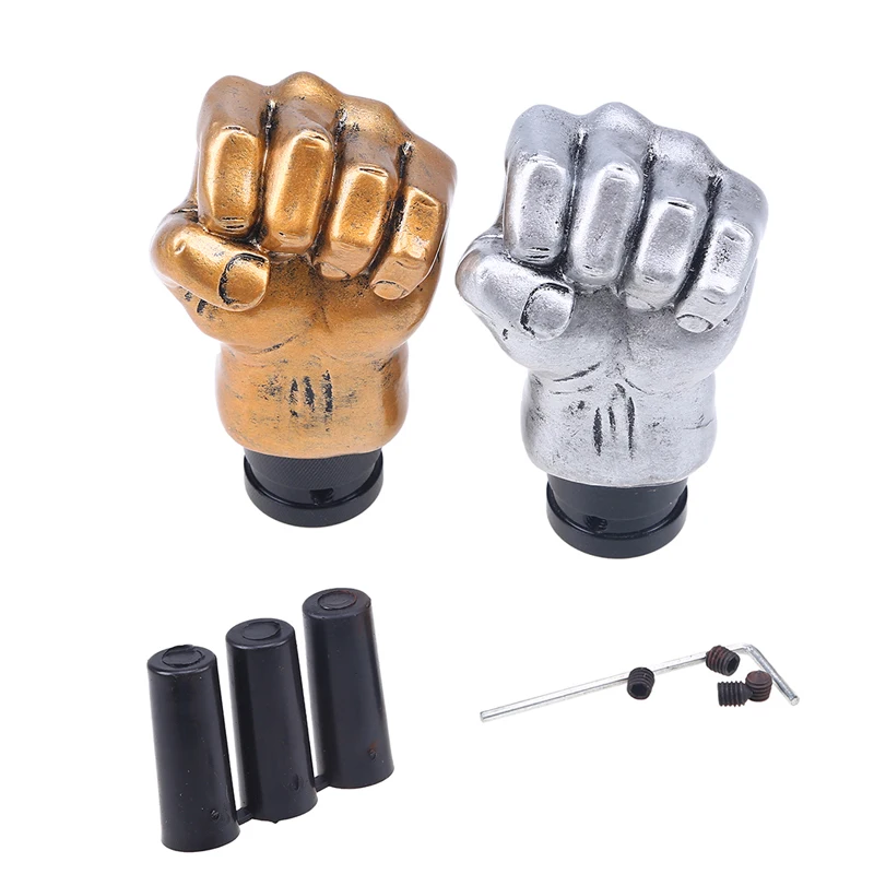 Funny Creative Golden Silver Fist Style Universal Gear Shift Knob Car