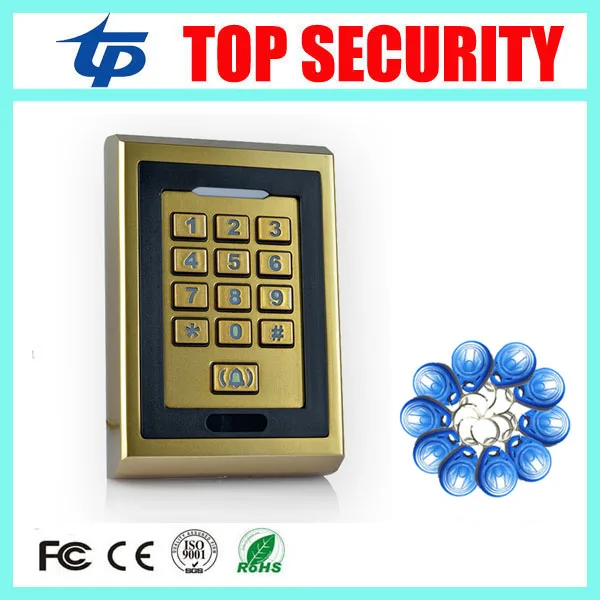 

Free shipping 10 RFID Key+RFID Proximity Card Access Control System Waterproof Keypad RFID/EM Card Access Control Door Opener