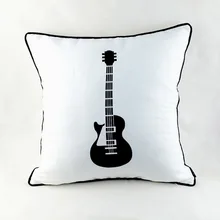 45*45 см дом декоративные электронных рок ролл гитара принт белый микрофибры бросить подушку Чехол для постельных принадлежностей