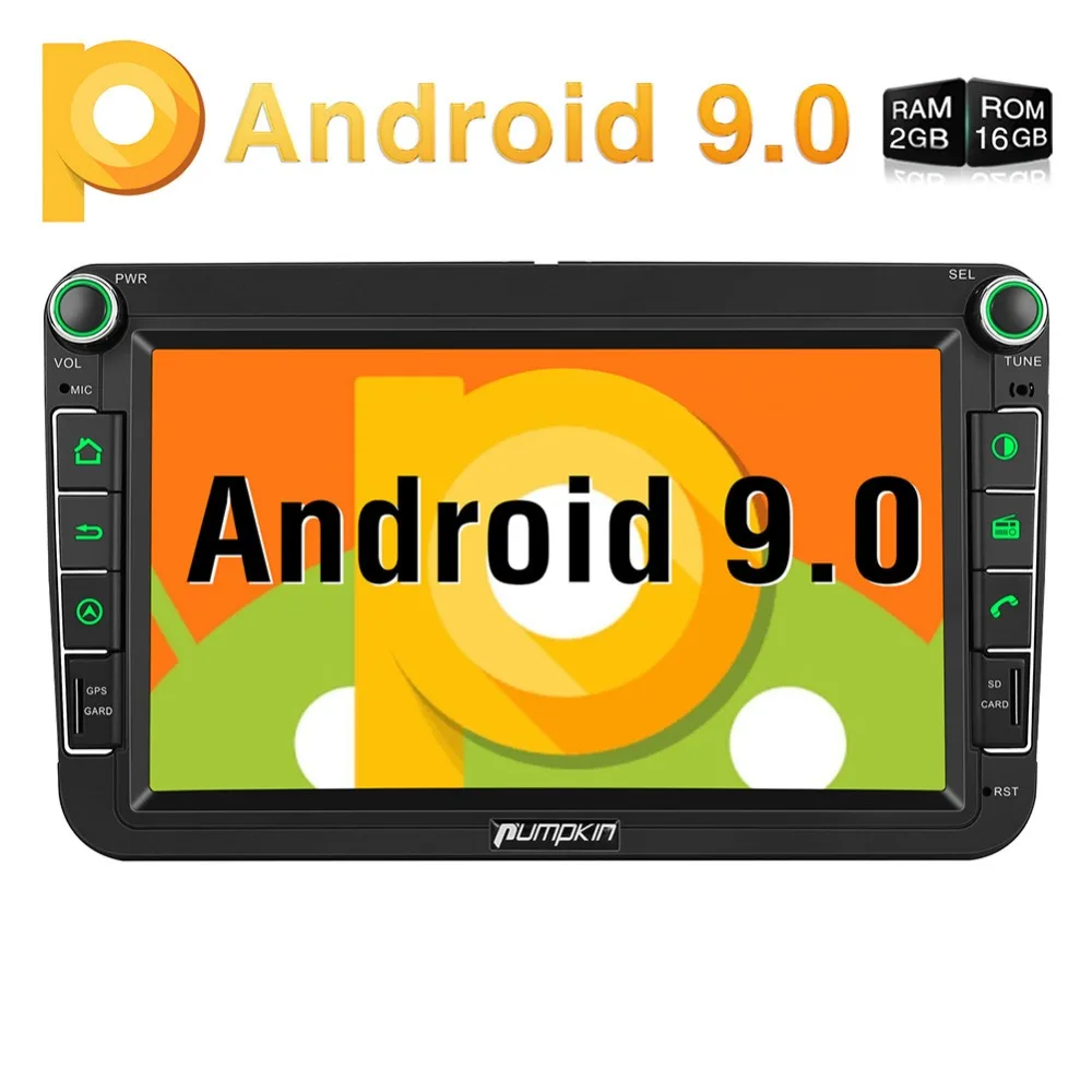 

Pumpkin2 Din 8''Android 9.0 GPS 2GB RAM Car Stereo Audio NO DVD Player For Volkswagen/Skoda/Golf/Polo Wifi DAB+FM Radio Headunit