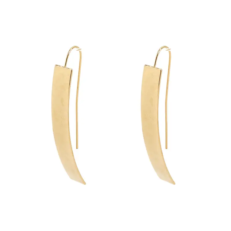 304 Stainless Steel Earrings Smooth Arc Drop Clip Earring 5.1x 0.7cm 1 Pair ear clip earrings,clip earrings,ear clip