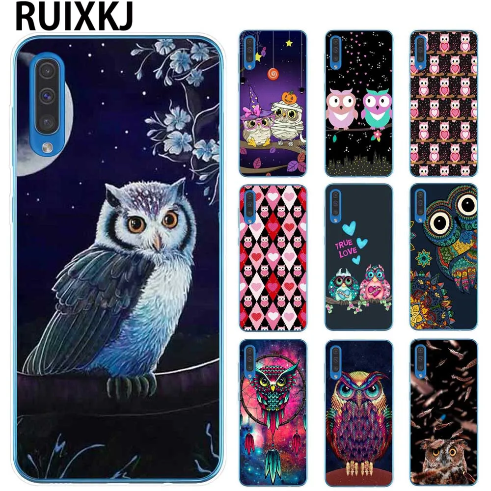 

Soft TPU Phone Cases For Coque Samsung A10 A20 A30 A40 A50 A60 A70 A80 A6 A8 Plus A7 A9 2018 Cartoon Owl Pattern Cover Fundas