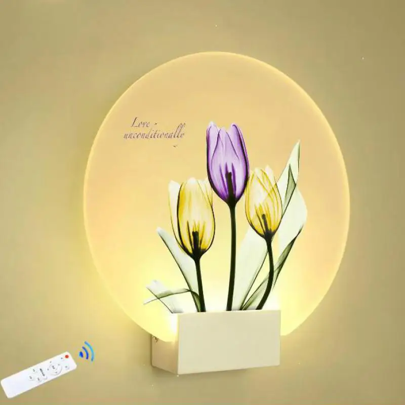

Bedside Living Room Wall Lamp Bathroom Led Light Modern Remote Control With Switch Wireless Led Wall Light
