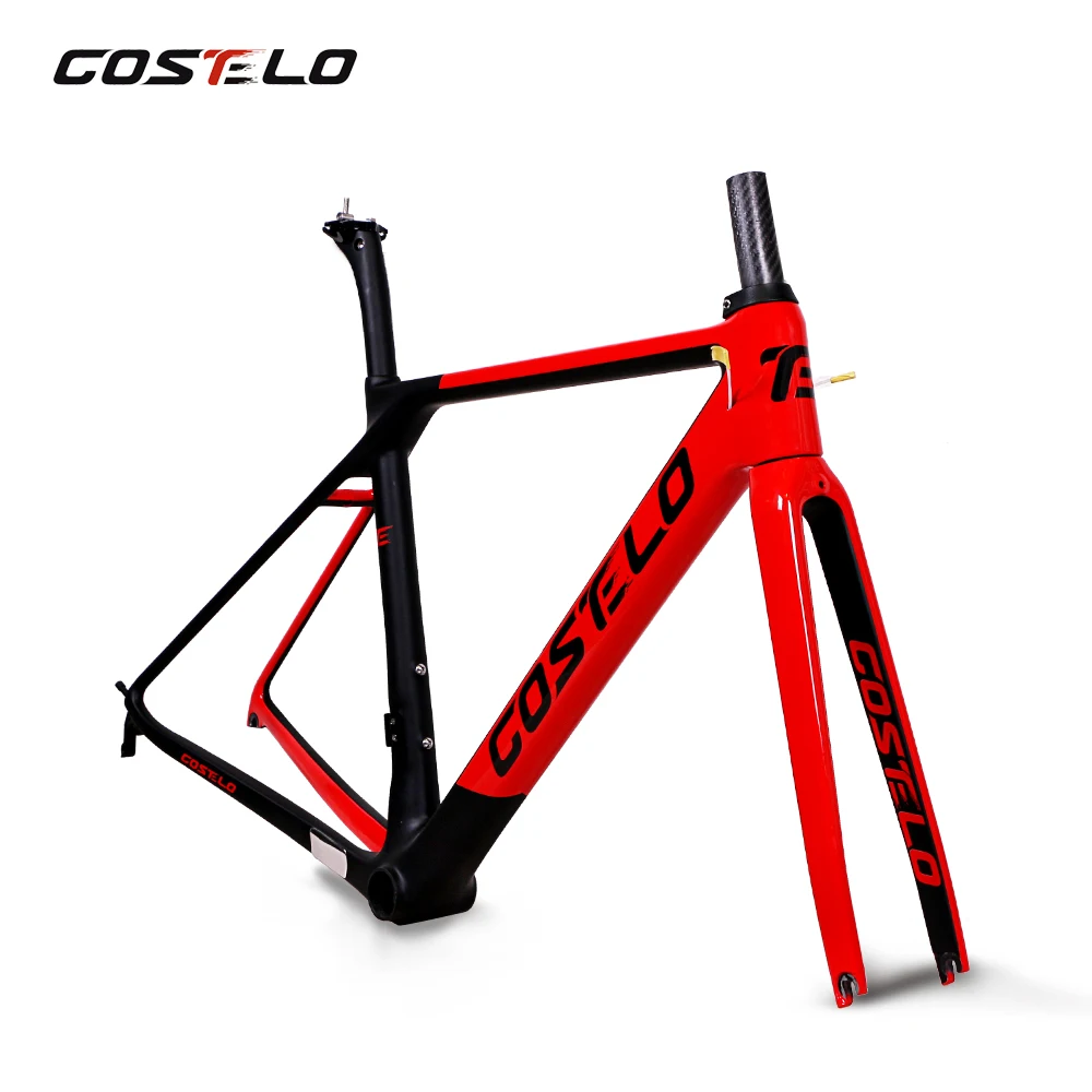 Cheap Costelo Rio 3.0 carbon fibre road bike frame fork clamp seatpost Carbon Road bicycle Frame 880g with integrated handlebar 2