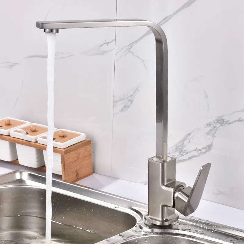 

Bathroom draw silk square hot and cold wash basin faucet kitchen sink rotation special