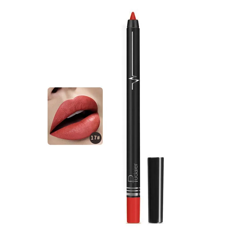 Распродажа натуральный матовый профессиональный карандаш для губ прочный длинный женский популярная косметика девушки не цветут Мода - Цвет: 17