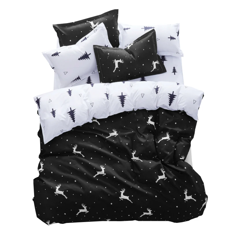 Elk Duvet Cover Set Twin Queen King For USA Bedding set Bed Linens Sheet Set RU QUEEN For Russia Bedclothes White Black New